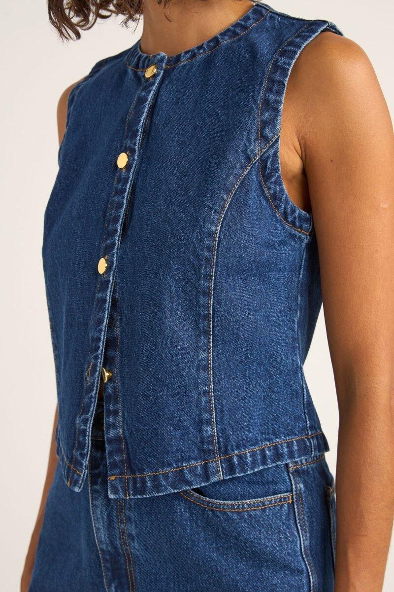 Gia Denim Vest - Top Femme 2/4