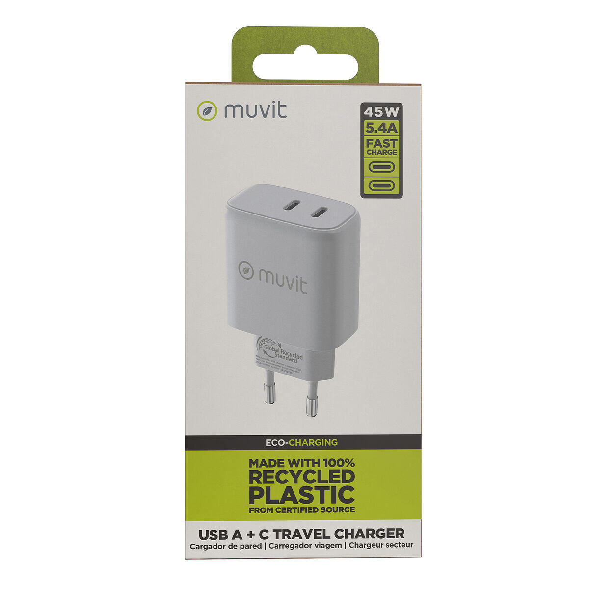 Carregador de Parede MUVIT FOR CHANGE HC-175 Branco 3/5