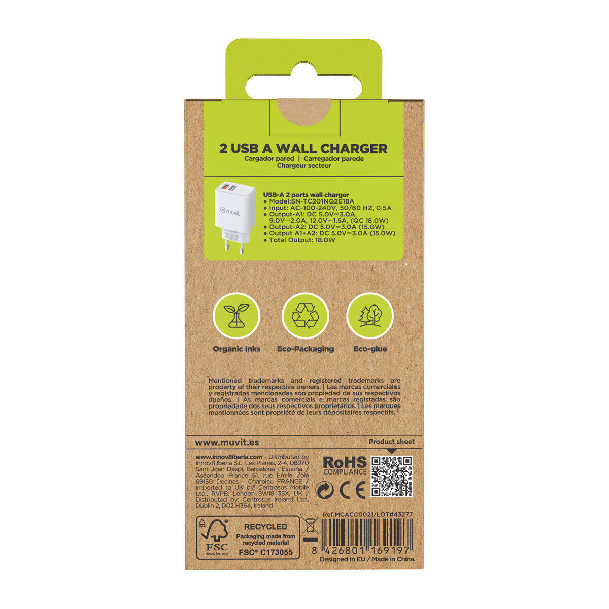 Cargador de Pared MUVIT FOR CHANGE MCACC0021 Blanco 5/5