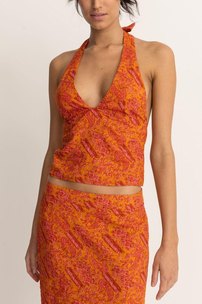 Adia Paisley Halter - Top Femme 3/4