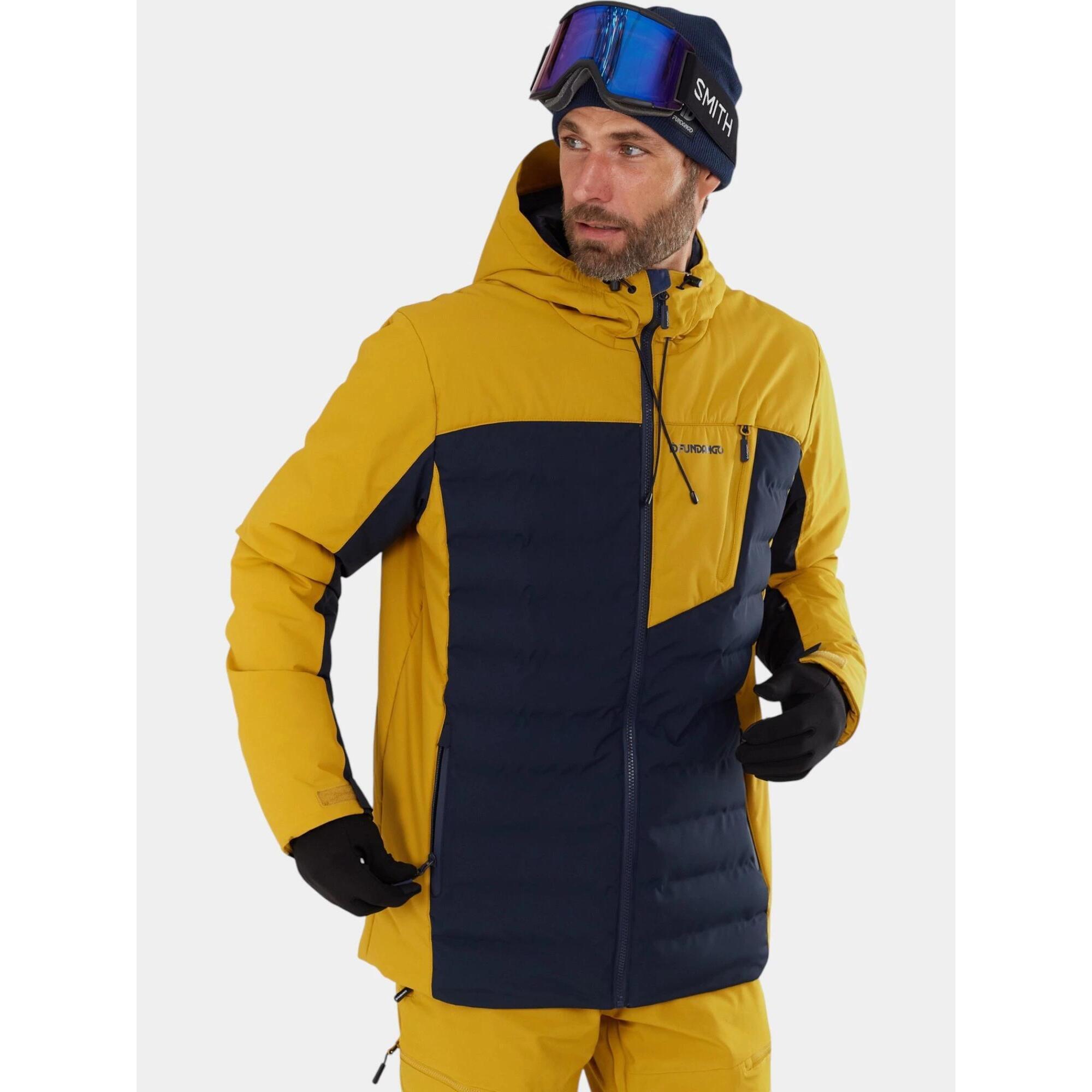 Fundango - Veste De Ski Matelassée Homme Fairfield - Doudoune Synthétique - Bleu|jaune - Decathlon