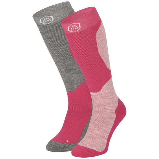Unisex skisokken – Design – Maat 35 tot 48 – 2-pack