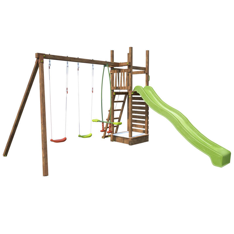 Soulet - Aire De Jeux Soulet Happy Swing & Climbing 150 Avec Portique, Mur D'Escalade Pou - Aire De Jeu - Taille Unique - Decathlon