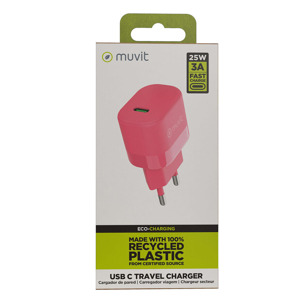 Cargador de Pared MUVIT FOR CHANGE MCACC0031 Magenta 5/5
