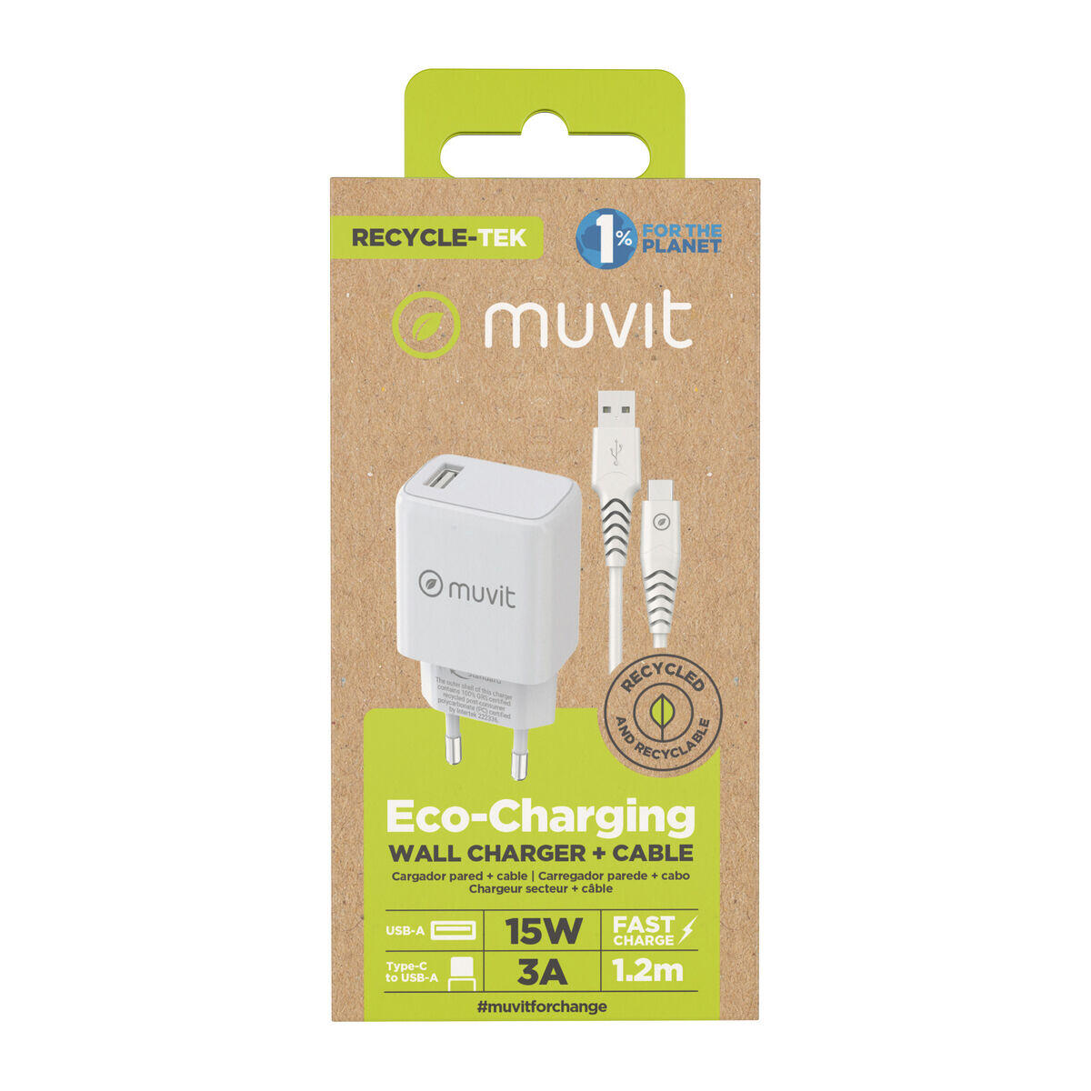Cargador de Pared MUVIT MCPAK0002 Blanco 4/5
