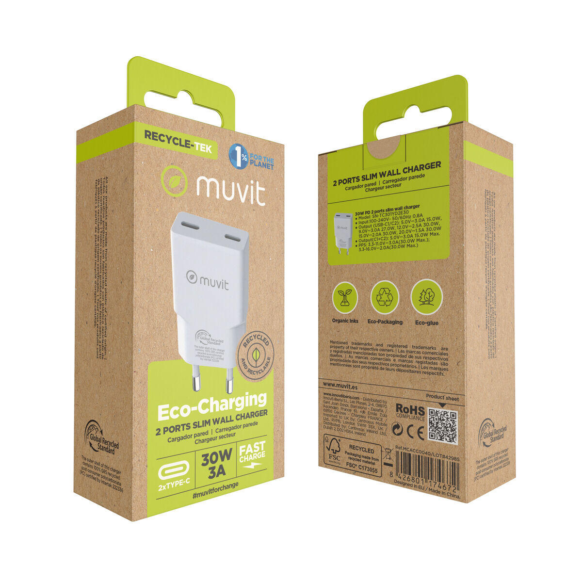 Carregador de Carro MUVIT FOR CHANGE HC-263C Branco 5/5
