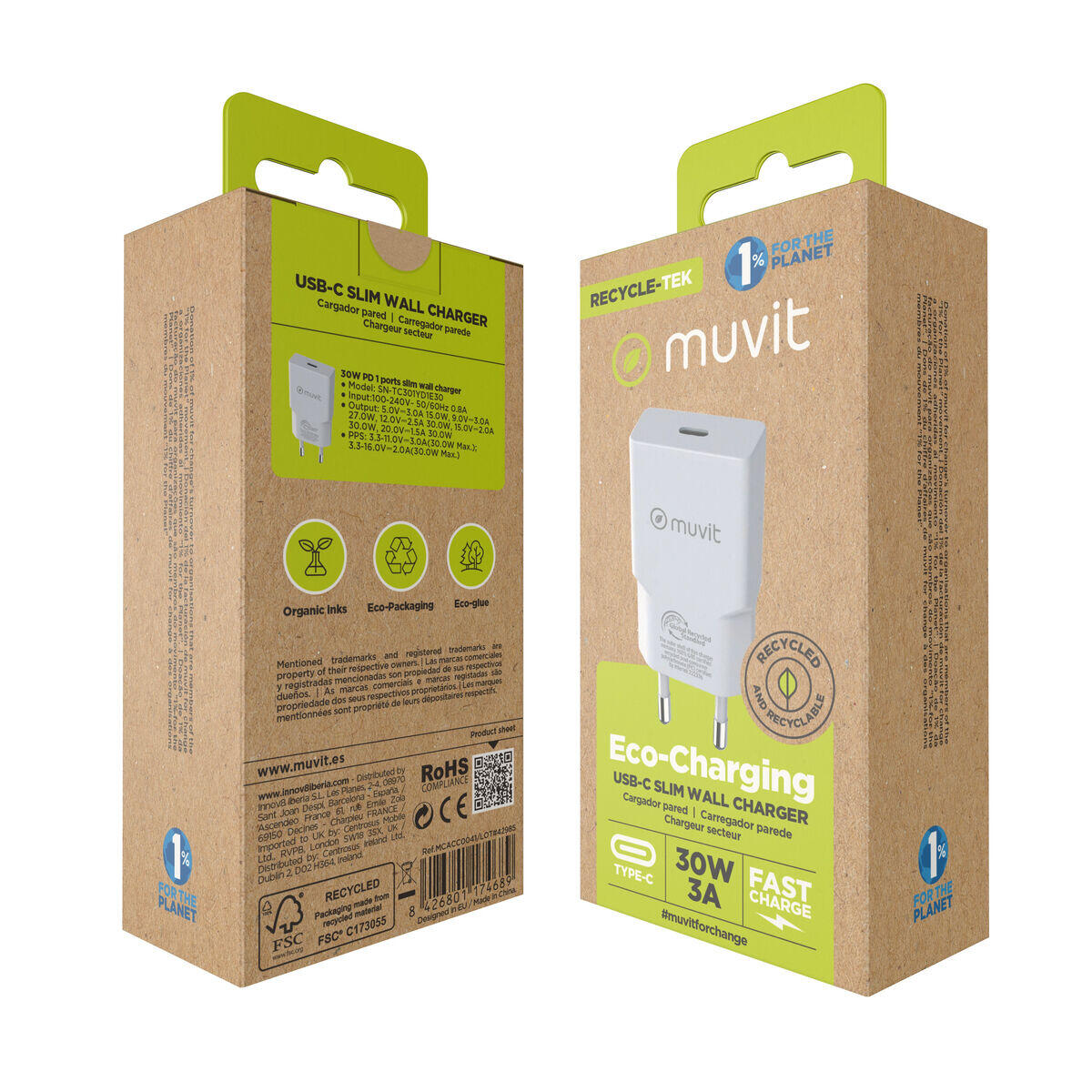 Carregador de Parede MUVIT FOR CHANGE HC-261 Branco 3/5