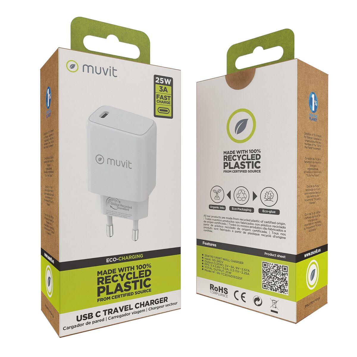 Cargador de Pared MUVIT SN-TC301GD1E025F Enchufe EU 4/5