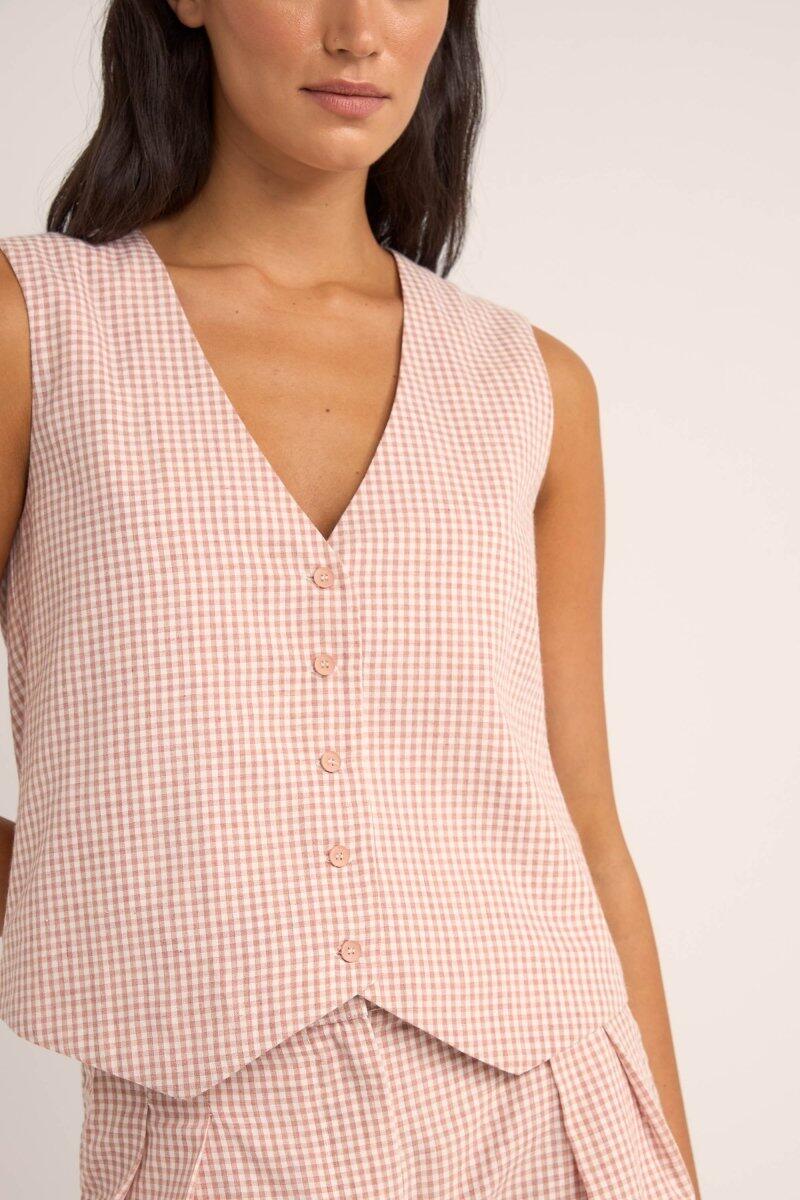 Lola Check - Gillet Mujer 3/4