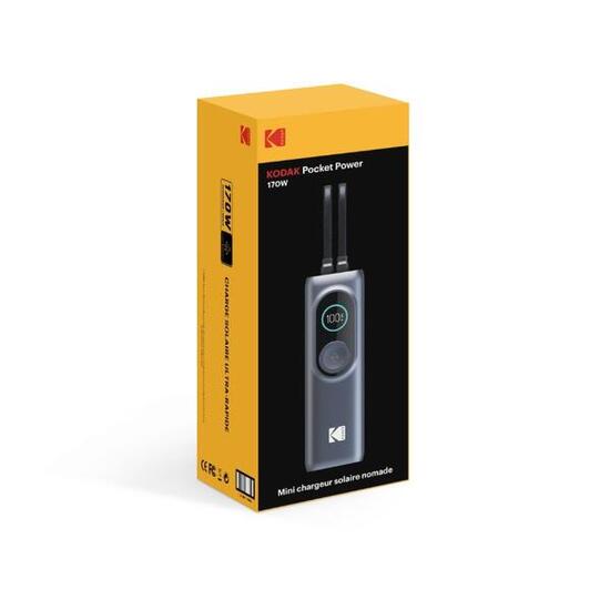 KODAK Pocket Power 170W – Batterie externe 25000mAh + charge solaire - 5 devices