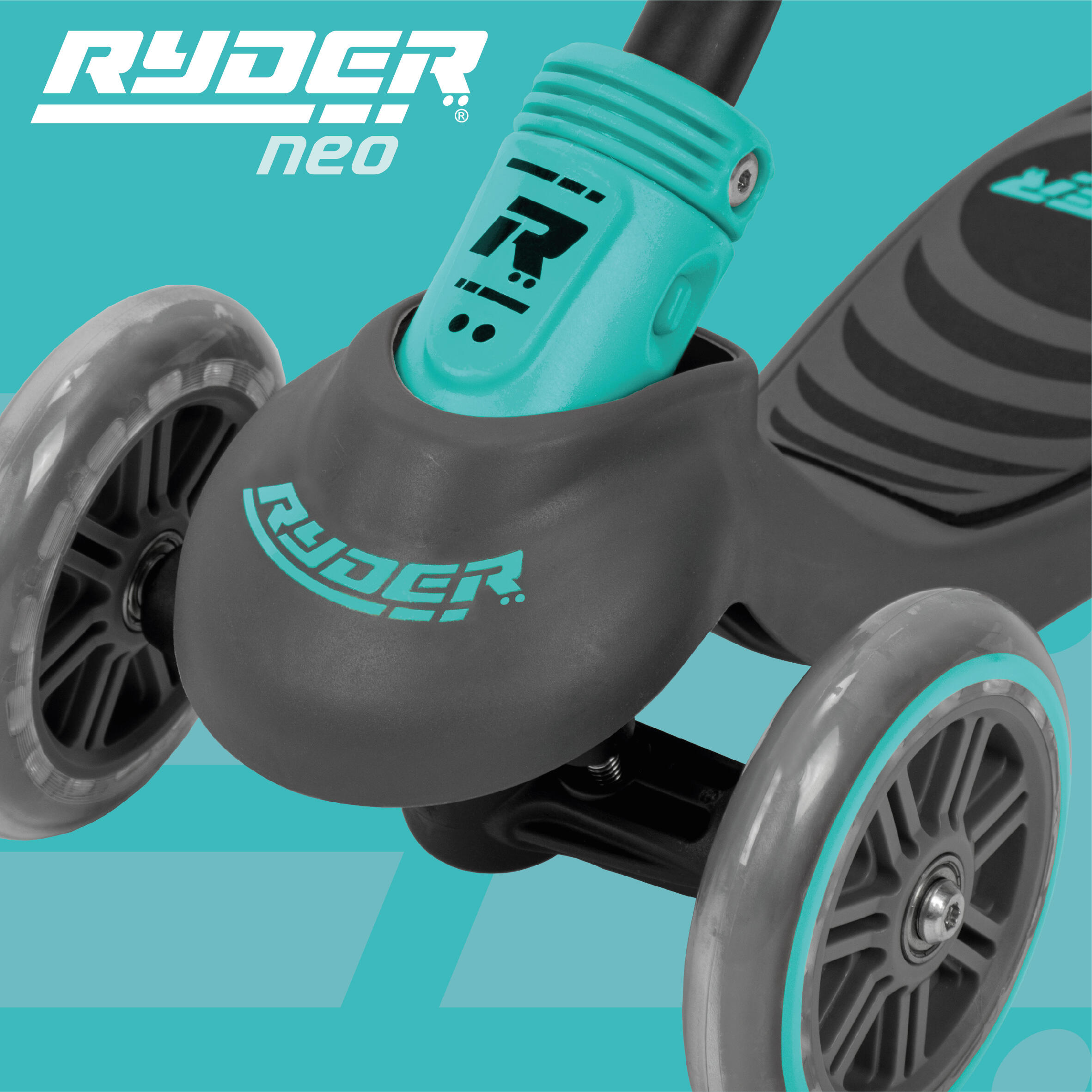 Patinete Ryder Neo 3 ruedas, base antideslizante, freno trasero, plegable. 6/7