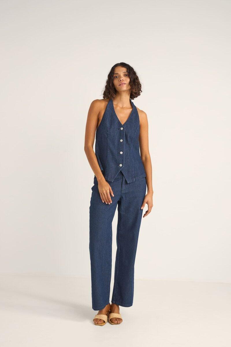 Pinstripe Mid Rise - Pantalon Femme 4/4