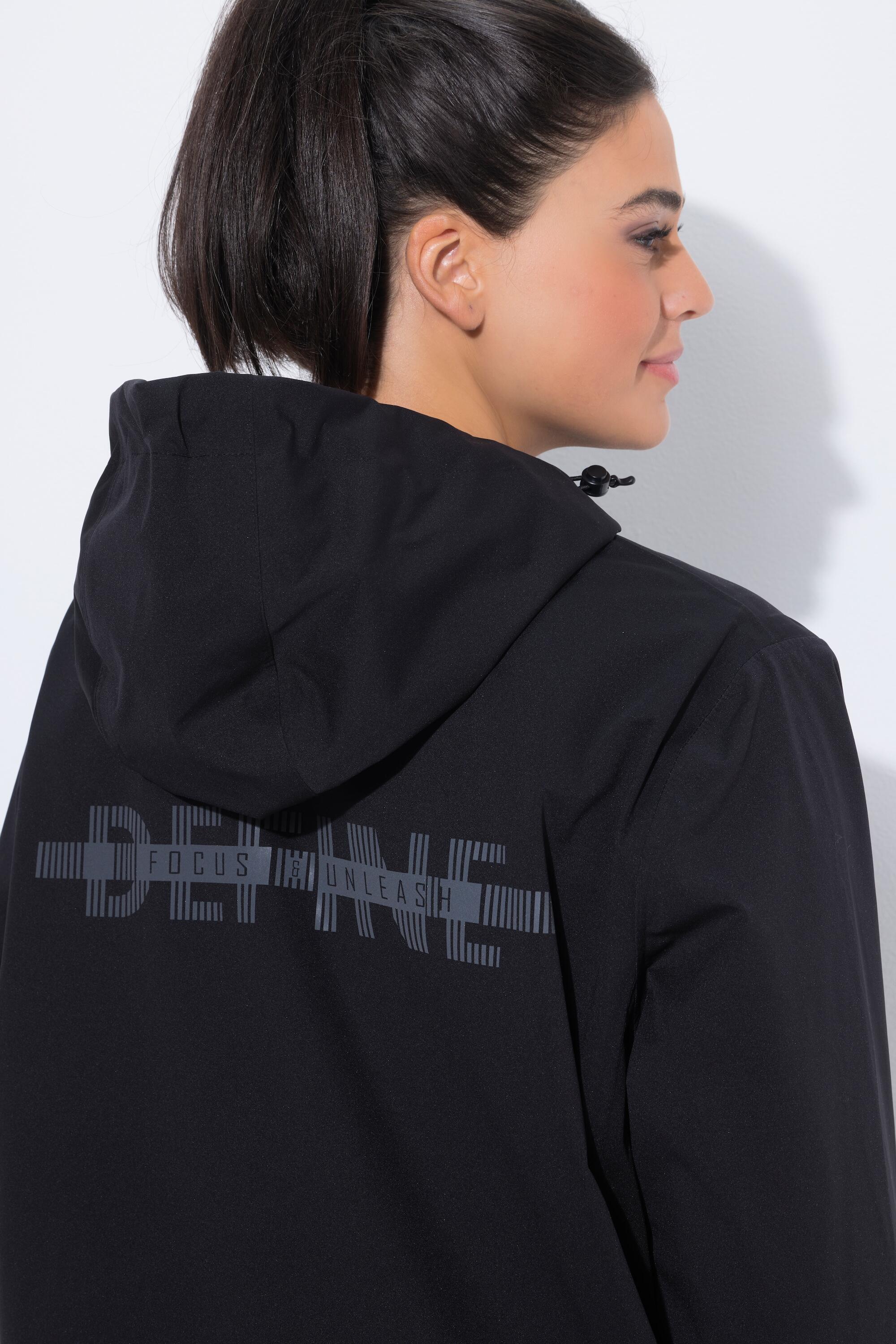 Damen Funktionsjacke wasserdicht Reflektordruck Kapuze 3/7