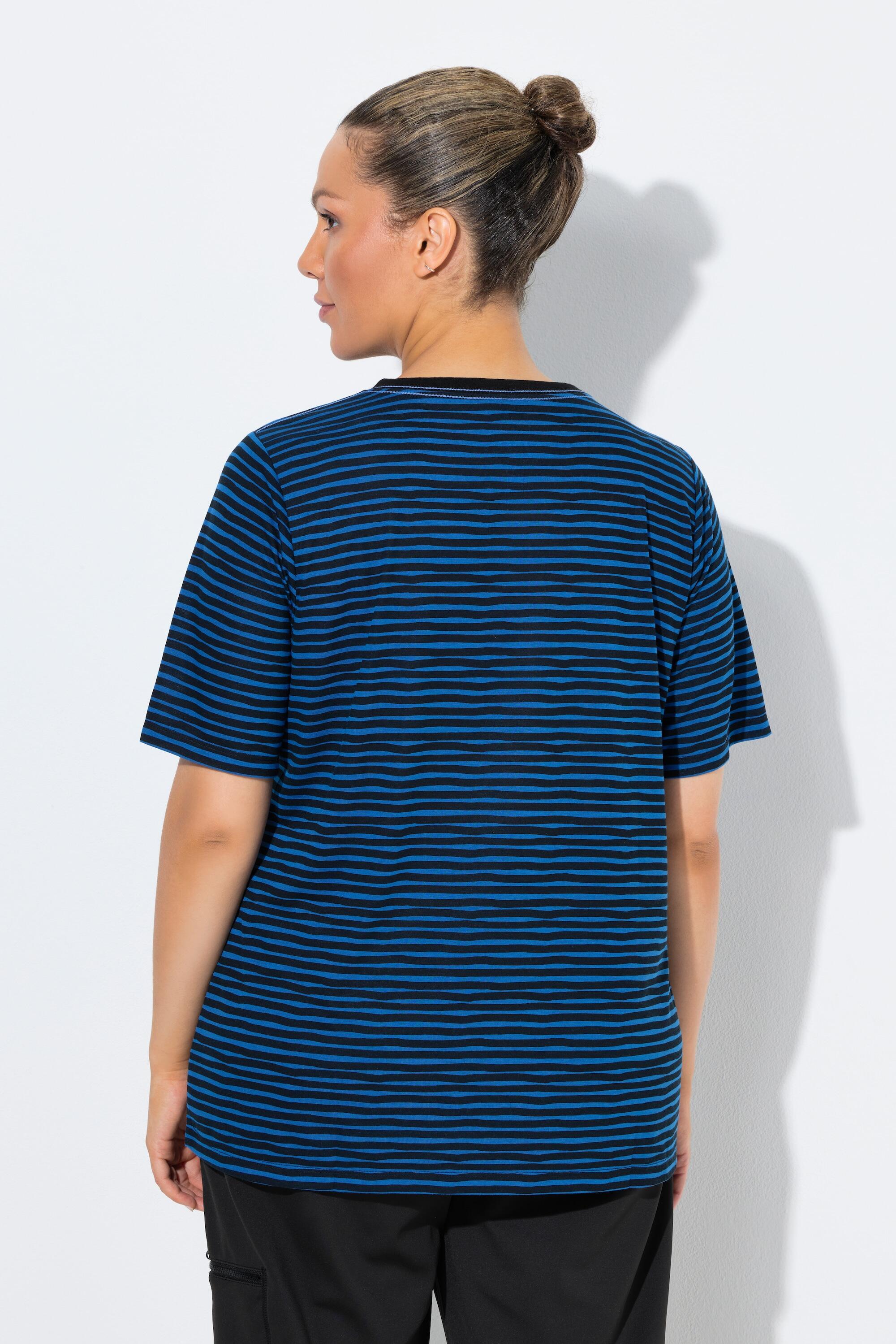 Femme T-shirt technique rayé col en V et manches courtes coupe Classic Fit 2/6