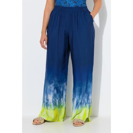 Damskie Spodnie palazzo nadruk batikowy szeroka nogawka elastyczny pas
