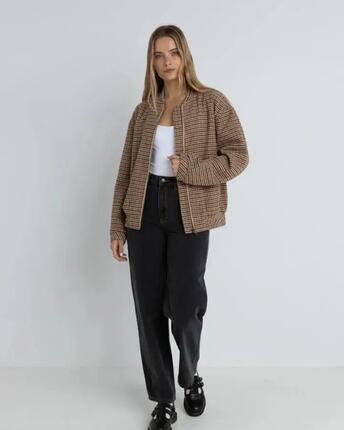 Luca - Veste Oversized Check Bomber - Veste Femme