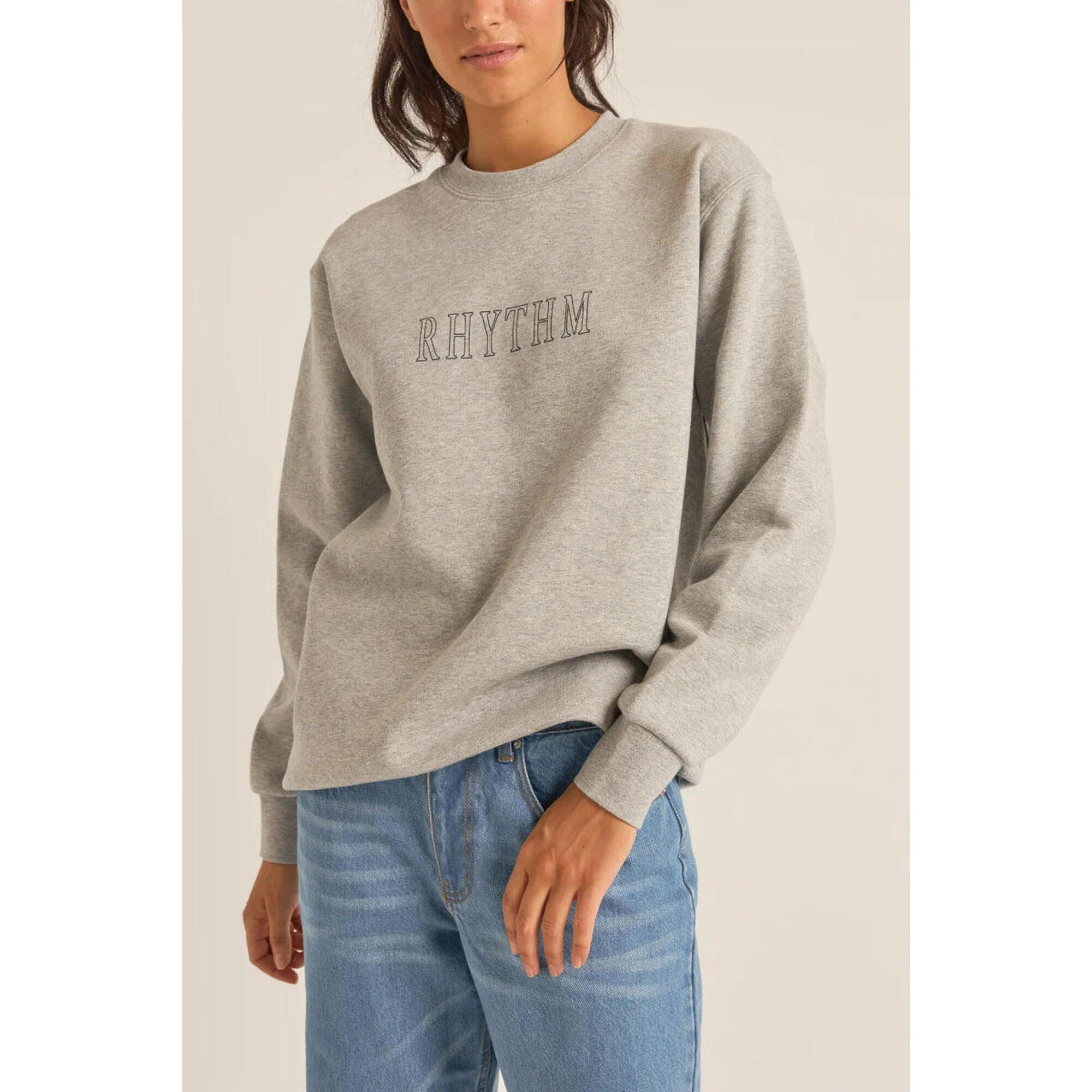Rhythm - Flagship Boyfriend Crew - Sweat Femme - Sweat-shirt - Gris - Decathlon
