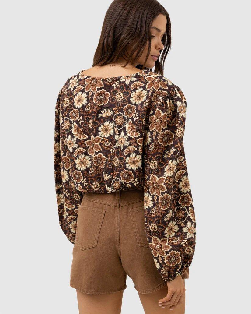 Cantabria Floral - Top de manga larga para mujer 4/4