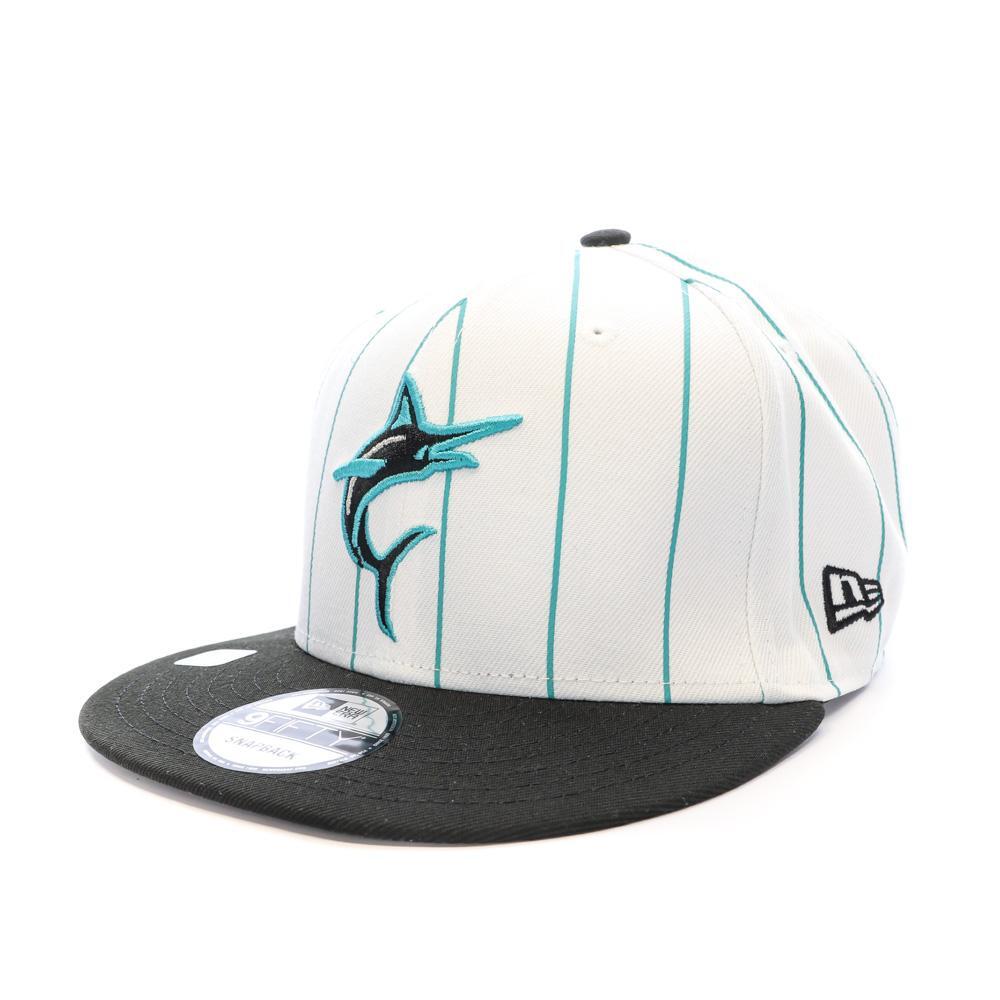 Men's New Era Miami Marlins White/Blue/Black Cap