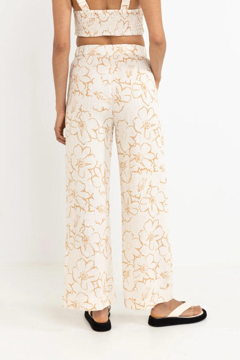 Pantalón Mujer Lulu Floral de Pierna Ancha 3/4
