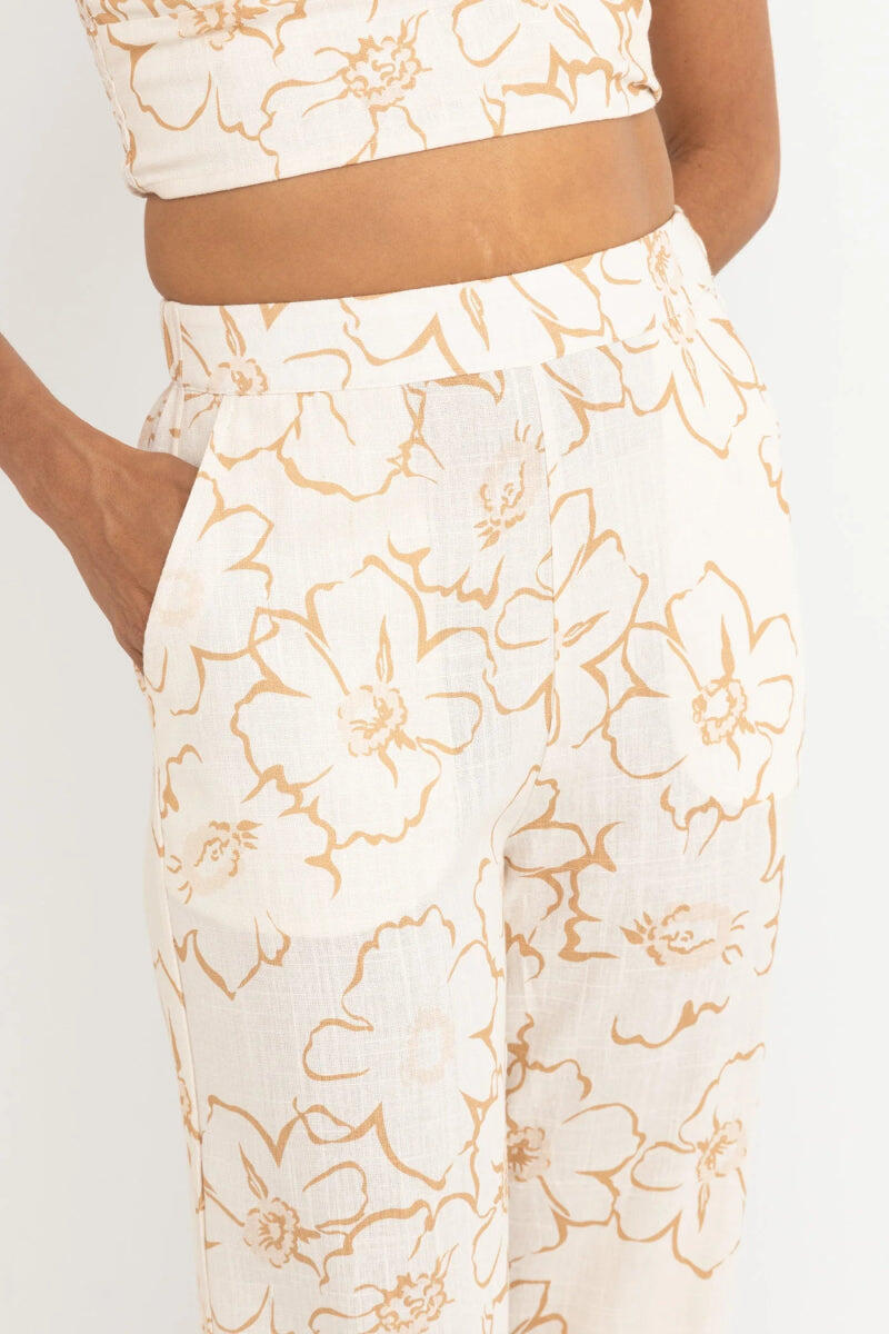 Pantalón Mujer Lulu Floral de Pierna Ancha 2/4