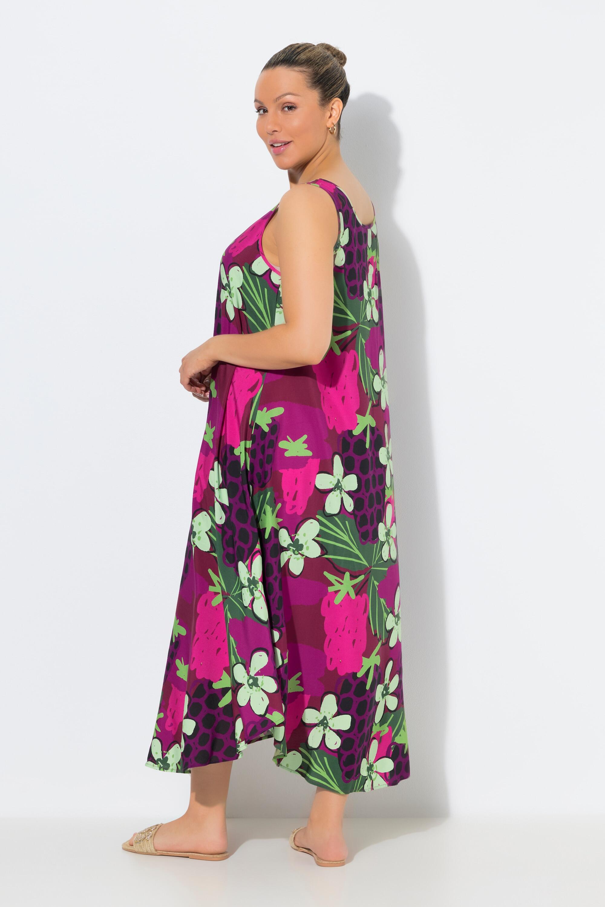 Femme Robe midi sans manches décolleté rond et imprimé floral coupe évasée 2/7