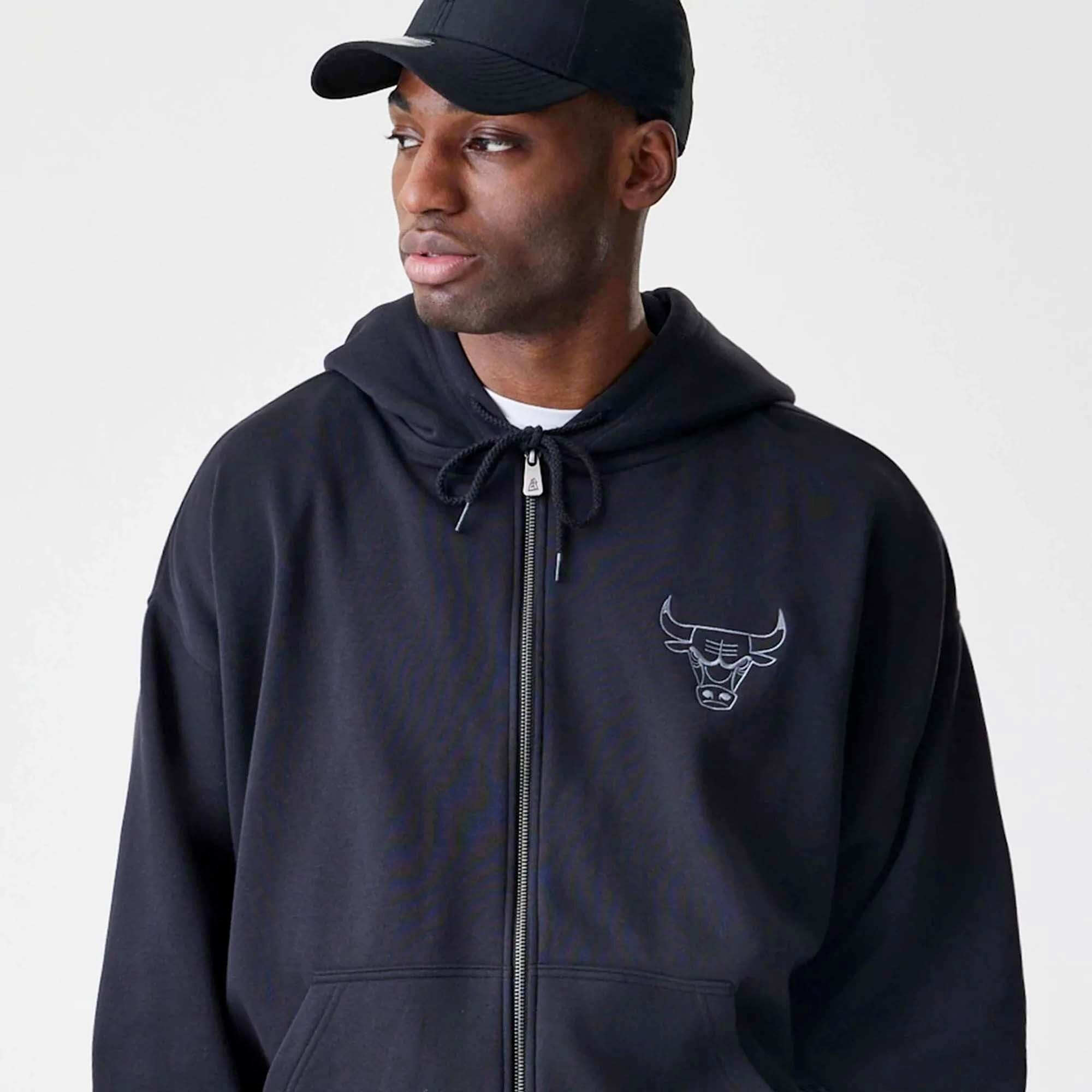 Sweatshirt à capuche zippé New Era Chicago Bulls NBA Linear 3/5