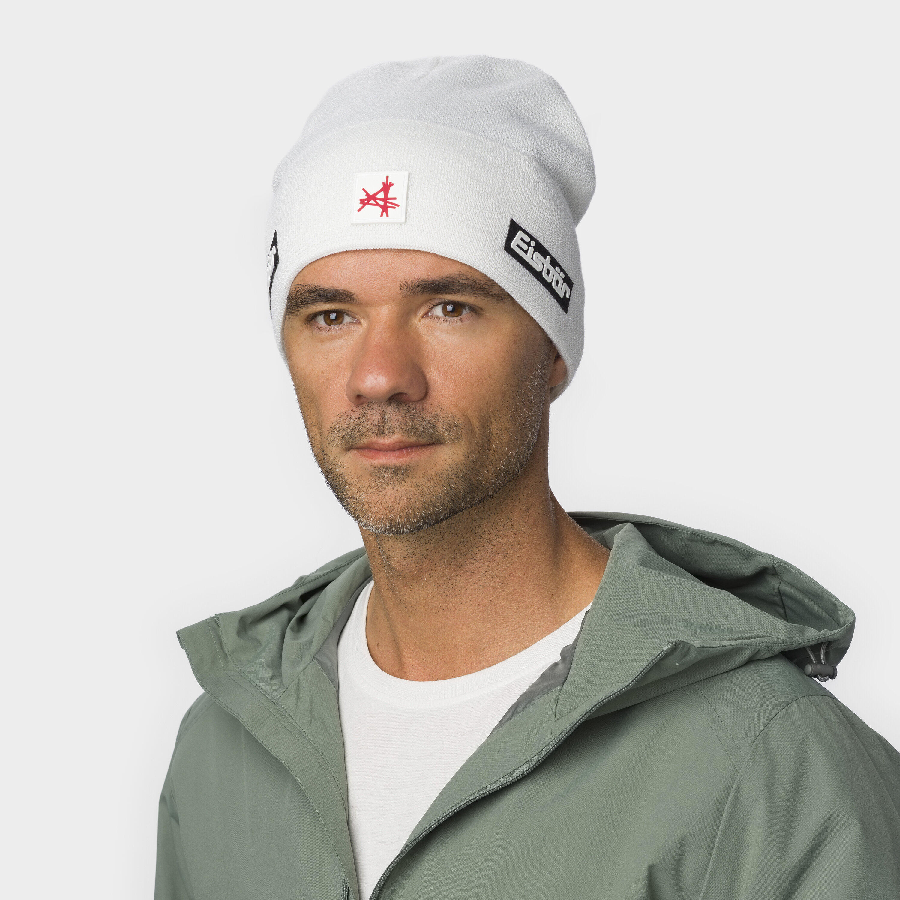 Gorro Rai Ski Austria para hombre beanie con dobladillo polar cálido Merino 3/4
