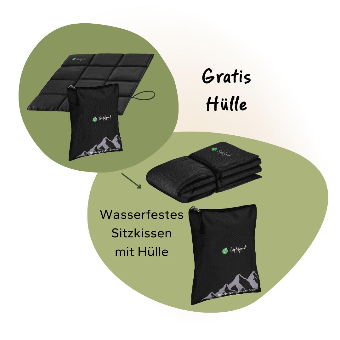 Outdoor Sitzkissen (Schwarz) inkl. Tasche - Ultraleicht & faltbar für unterwegs 3/8