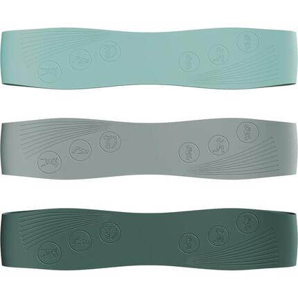 Pilates Fitnessbänder 3er Set Silikon – Resistance Bands 9–18 kg rutschfest
