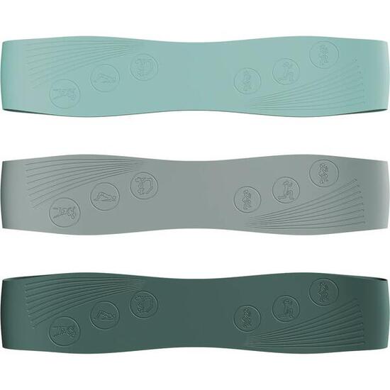 Pilates Fitnessbänder 3er Set Silikon – Resistance Bands 9–18 kg rutschfest