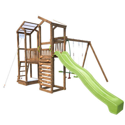 Aire de jeux 2 tours avec toboggan FUNNY BIG CLIMBING
