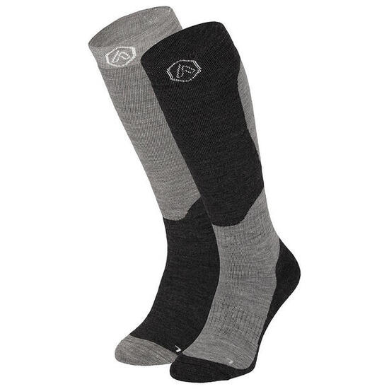 Unisex skisokken – Design – Maat 35 tot 48 – 2-pack