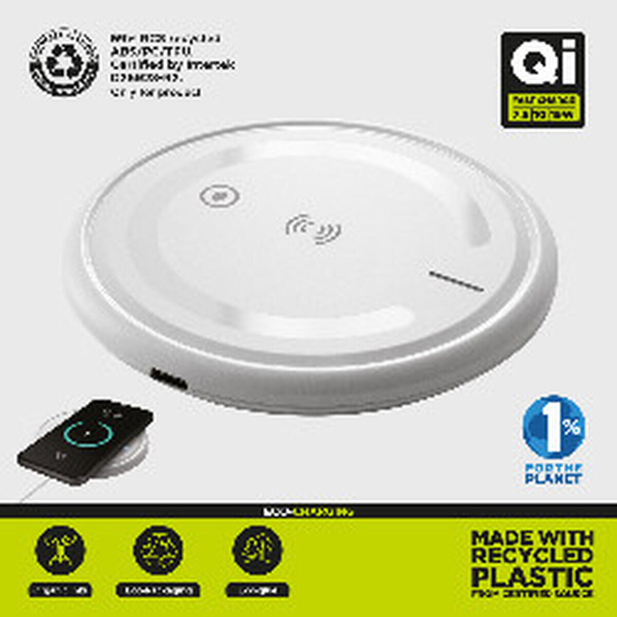 Cargador Inalámbrico MUVIT FOR CHANGE W114-R WHITE Blanco 4/5