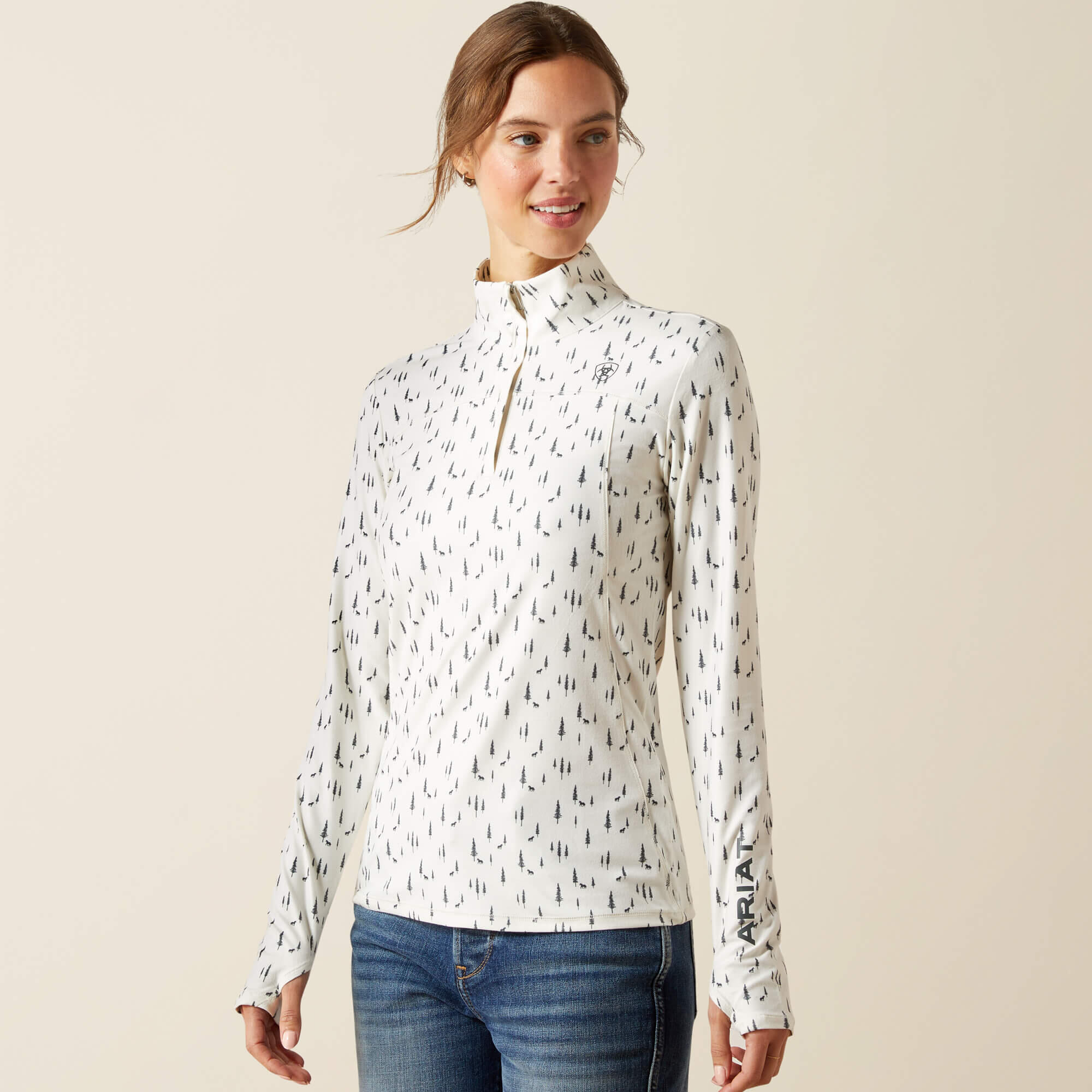 Maillot équitation 1/4 zip femme Ariat Lowell 3.0 3/4