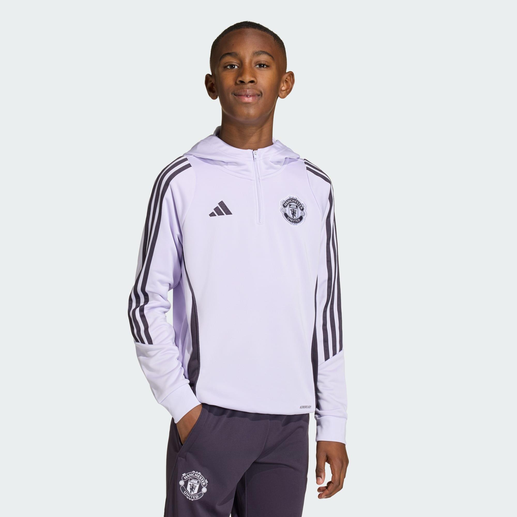 Adidas - Sweat-shirt À Capuche D'Entraînement Manchester United Tiro 25 Competition - Pull - Noir|violet - Decathlon