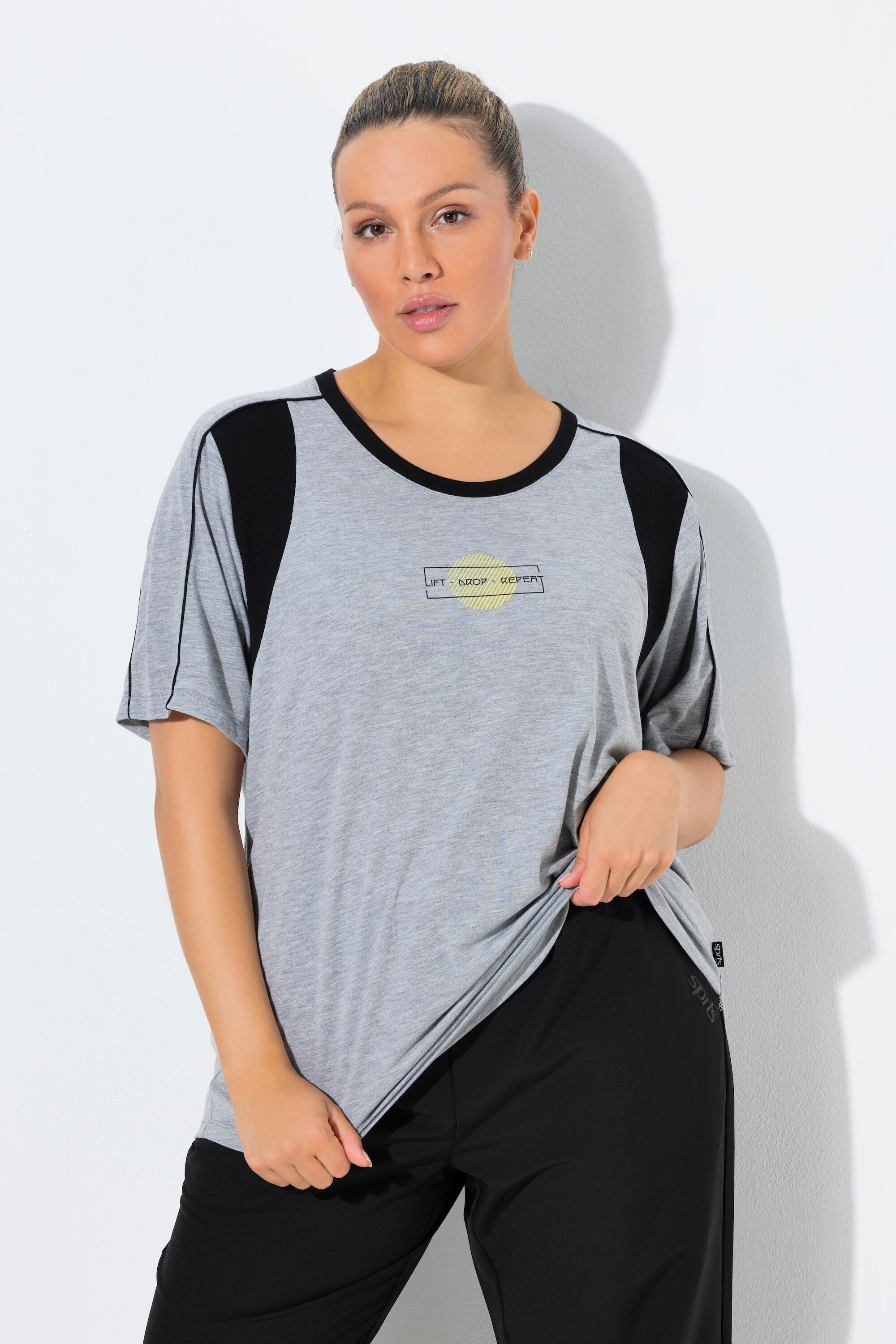 Damen Shirt meliert Classic Rundhals Halbarm 5/6