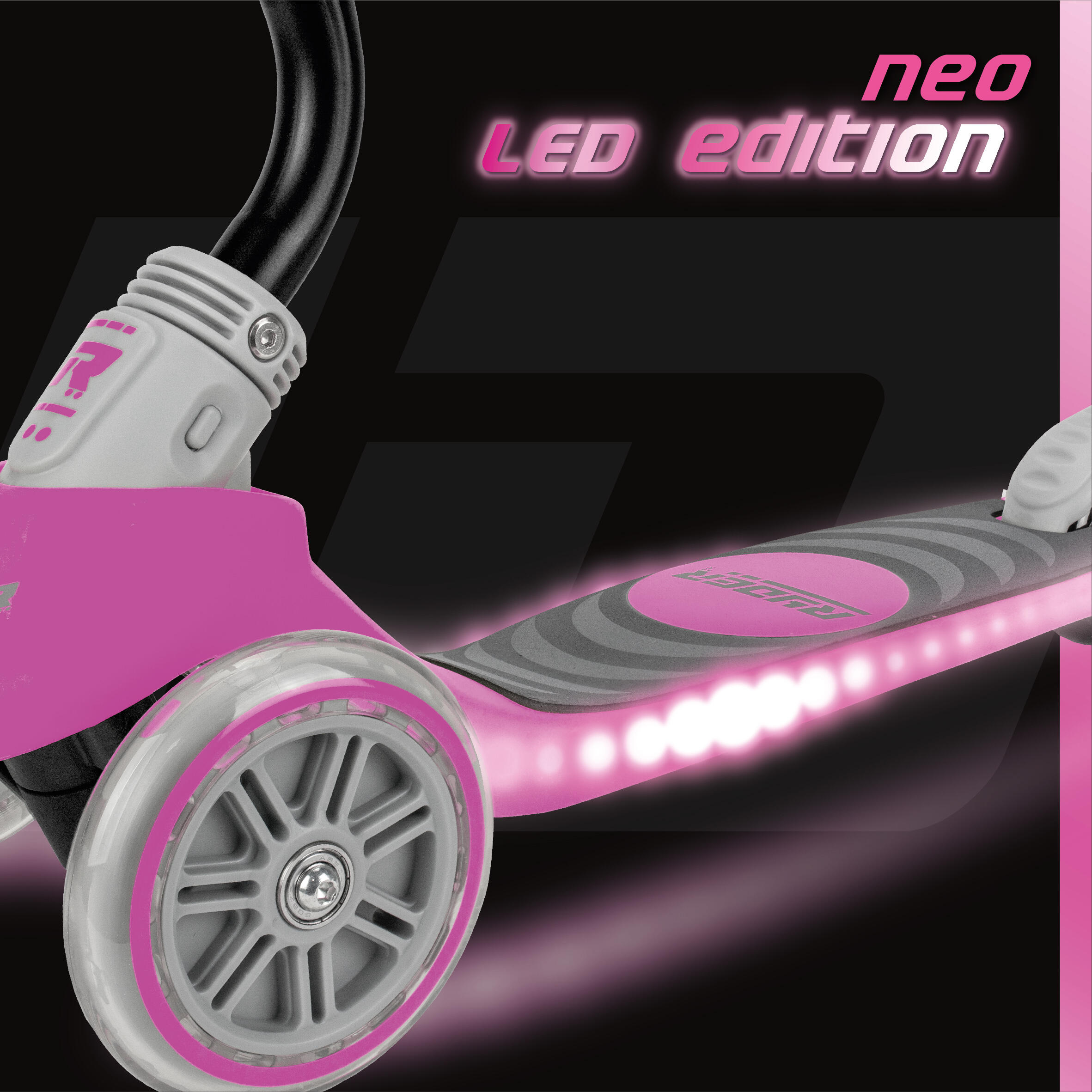 Patinete infantil de 3 Ruedas Ryder Neo LED Fucsia (3212) 6/7