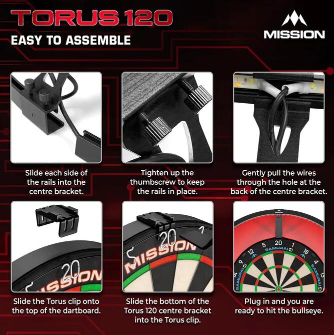 Mission Torus 120 Mobile Dart Beleuchtung Schwarz 5/5