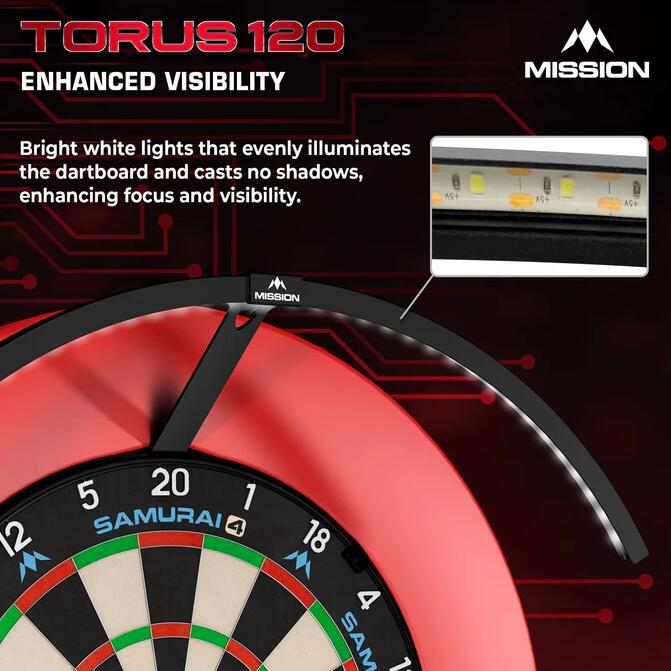 Mission Torus 120 Mobile Dart Beleuchtung Schwarz 4/5