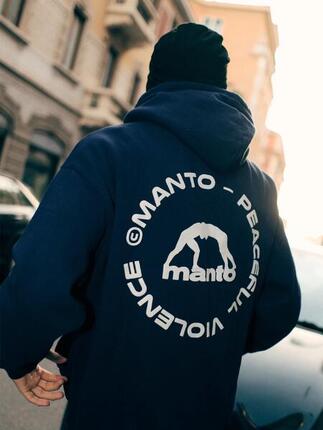 MANTO bluza z kapturem LABEL 25 OVERSIZE granatowa