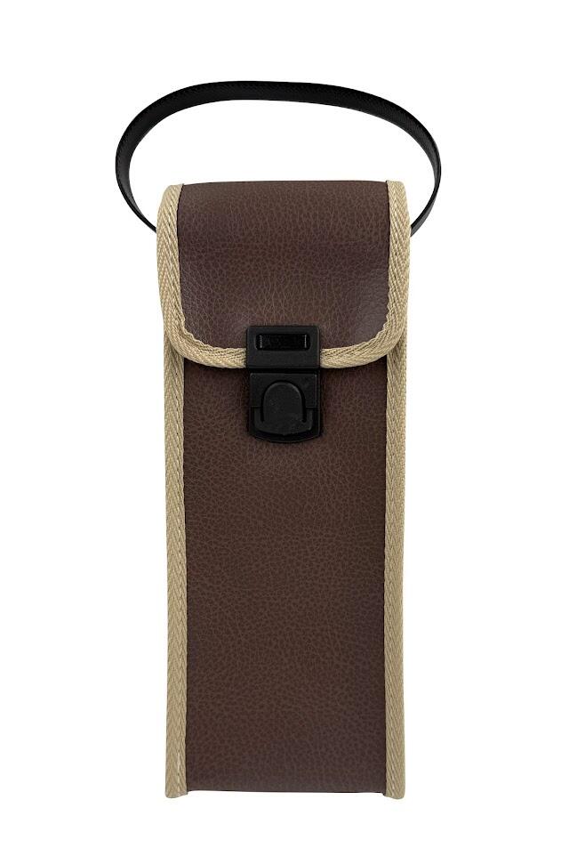 Sacoche souple pvc Marron pour 3 boules de pétanque et cochonnet avec poignée 2/2