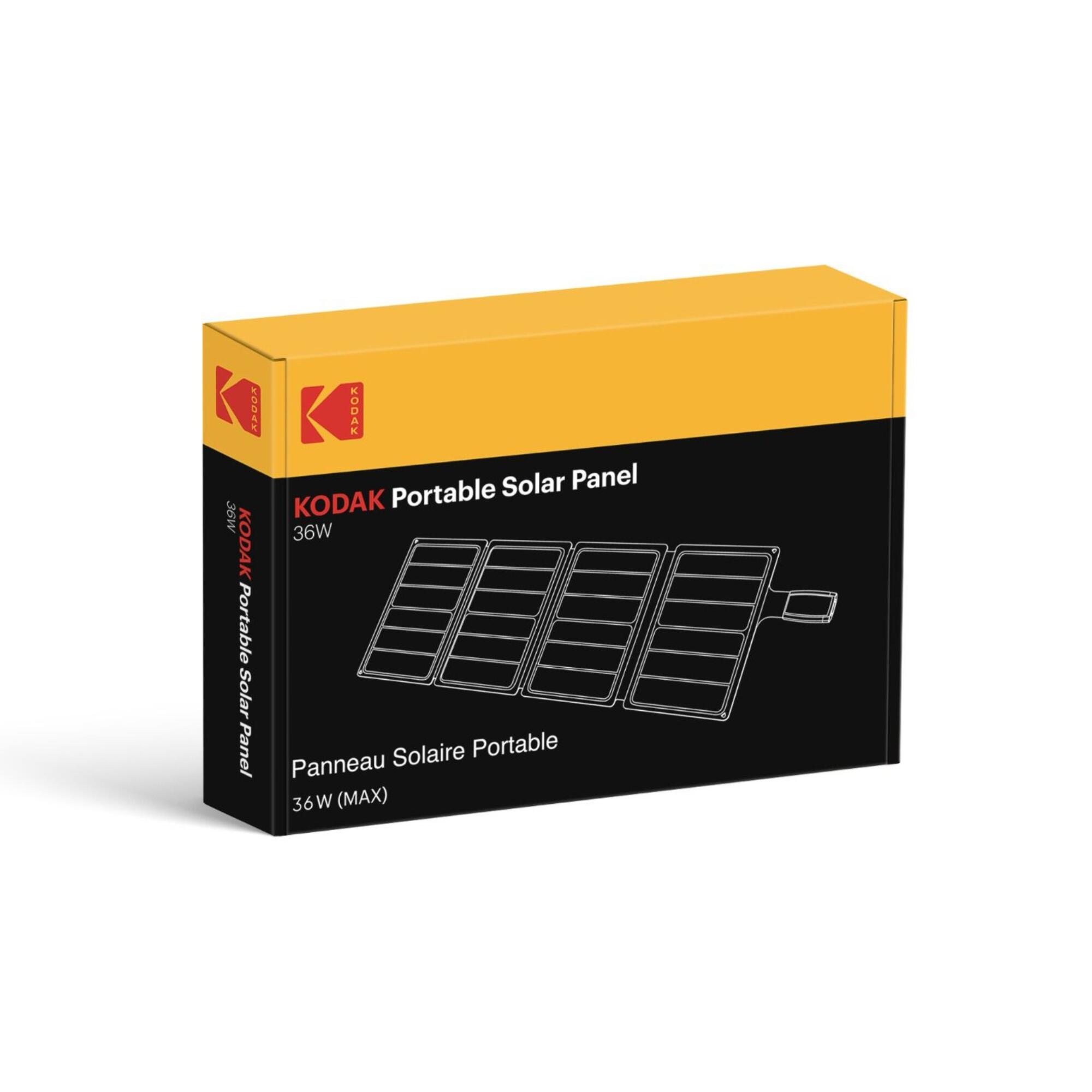 Kodak - Kodak Panneau Solaire Portable 36w – Pliable En 4 - Ports Usb-a & Usb-c - Panneau Solaire - Taille Unique - Decathlon