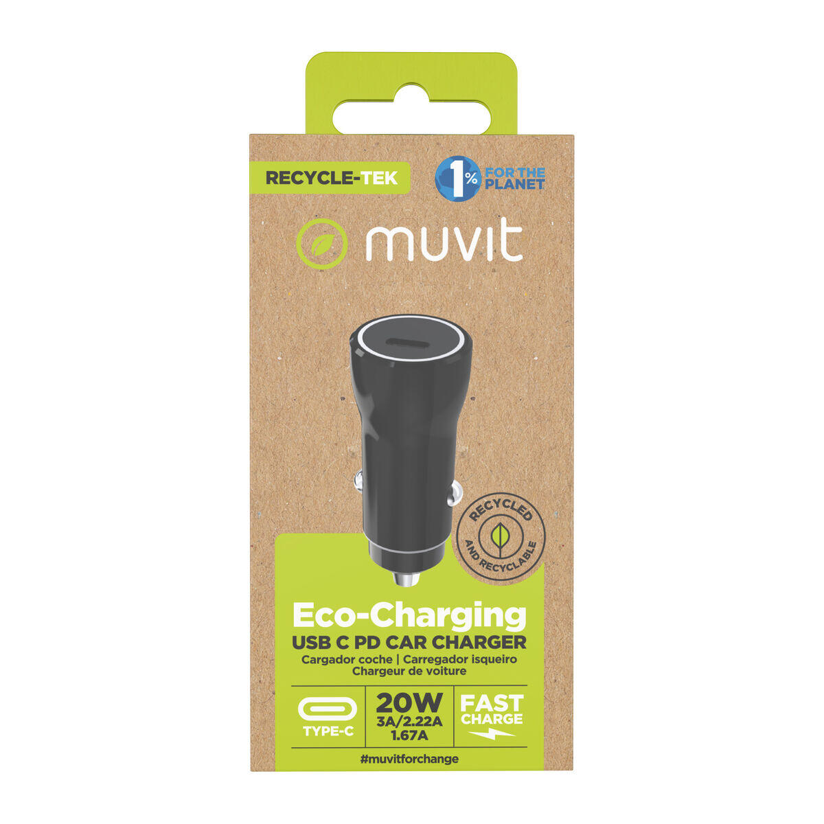Cargador de Coche MUVIT FOR CHANGE MCDCC0009 Negro 3/3