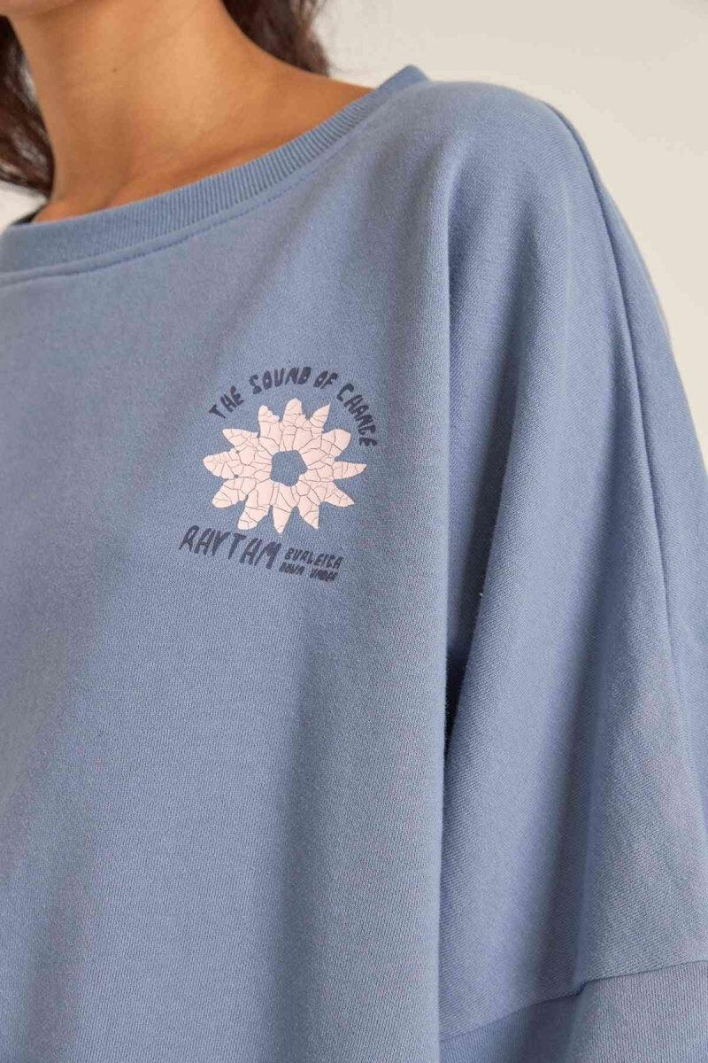 Washed OutSlouch - Sweat Femme 3/4