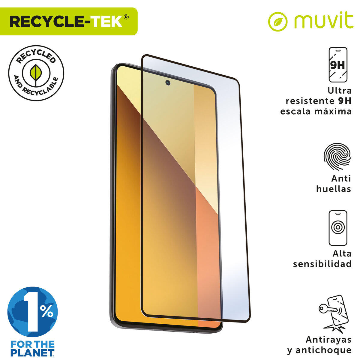 Protector de Pantalla para Móvil MUVIT FOR CHANGE Redmi Note 13 5G Xiaomi 2/5