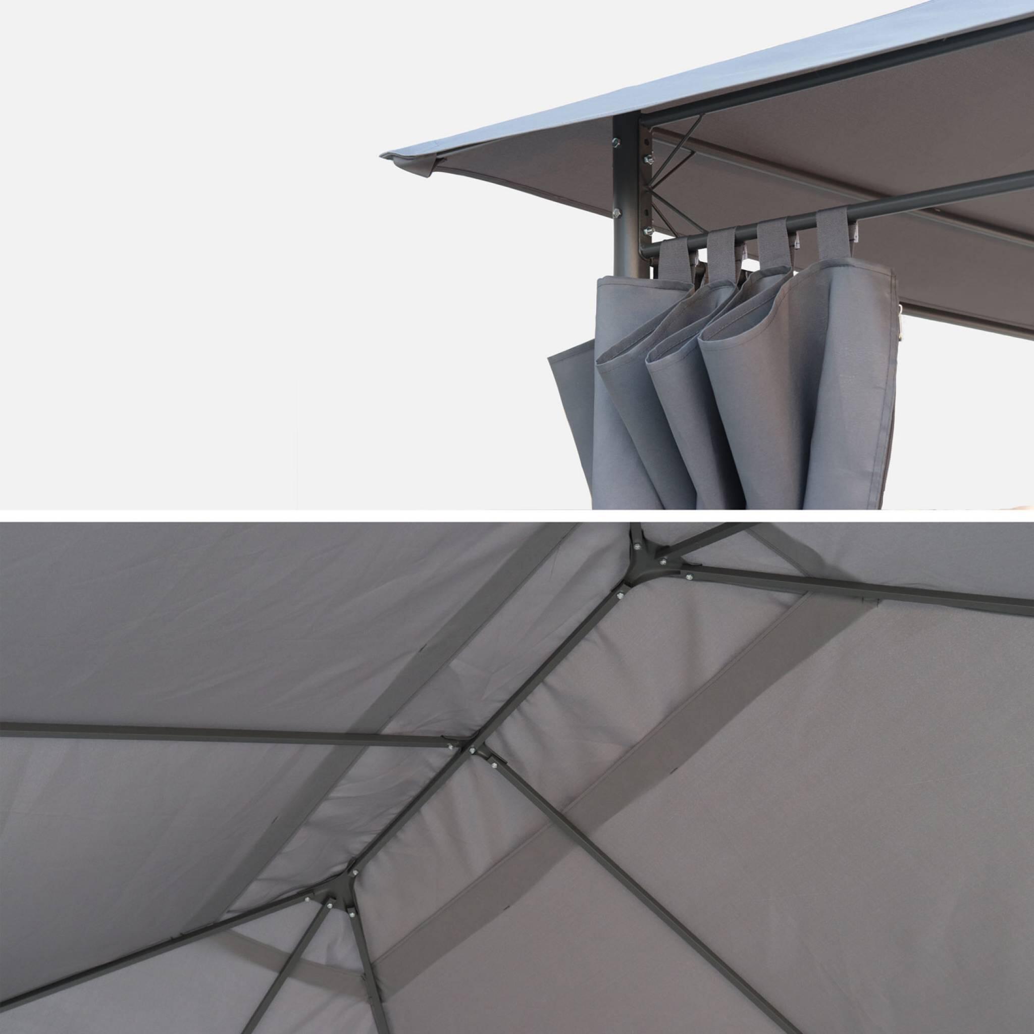 Toldo de techo para pérgola 3x4m, Gris 2/3