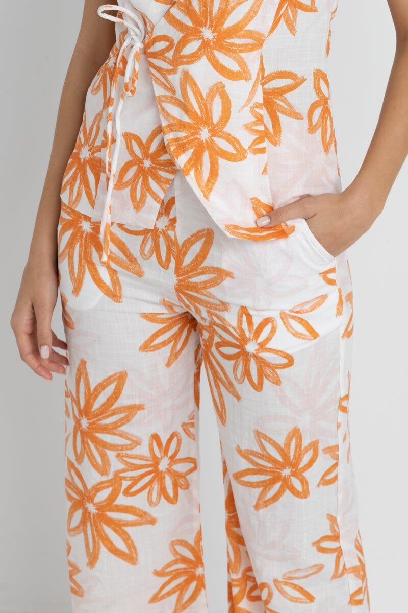 Santuario Floreale - Pantaloni a Gamba Larga Donna 2/4