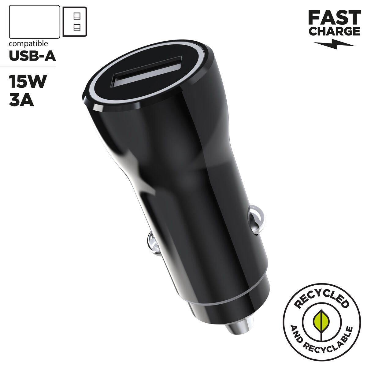 Caricabatterie per Auto MUVIT MCDCC0006 Nero 3/5
