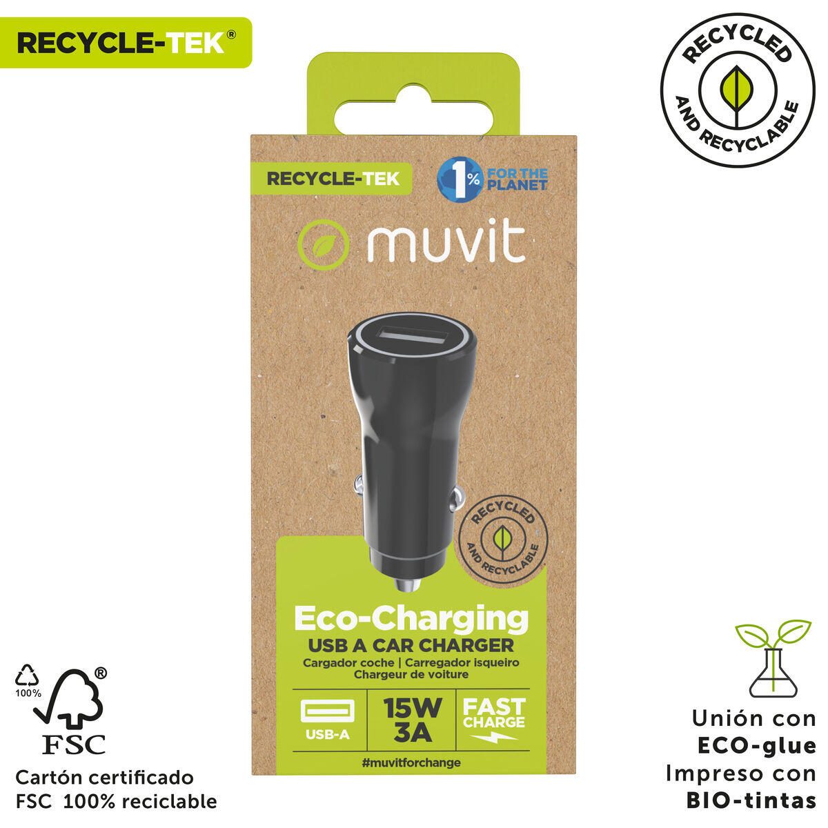 Caricabatterie per Auto MUVIT MCDCC0006 Nero 4/5